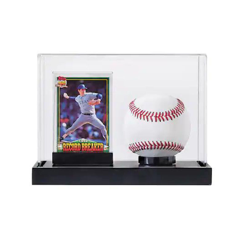 perspex acrylic single Memorabilia Baseball and Card display case Clear acrylic Baseball Photo Display Case with black MDF base