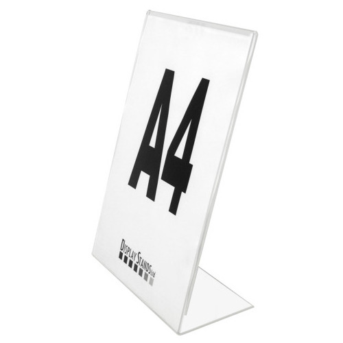 Custom Vertical Acrylic plexi fram Sign Holder Portrait Landscape Table Menu Stand With PMMA Advertising Page Holder