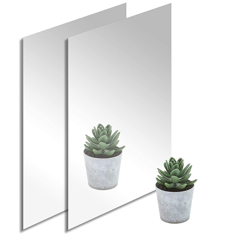 Self Adhesive 3mm thick 12X12 Inches acrylic Mirror Wall Sticker 3mm acrylic perspex Double Sided silver Mirror sheet with film