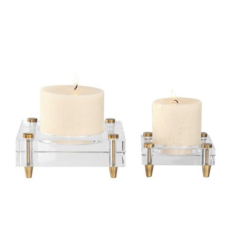 Candelabra colored Acrylic Candle Holder block Acrylic Cube Tea Light Candle Holders