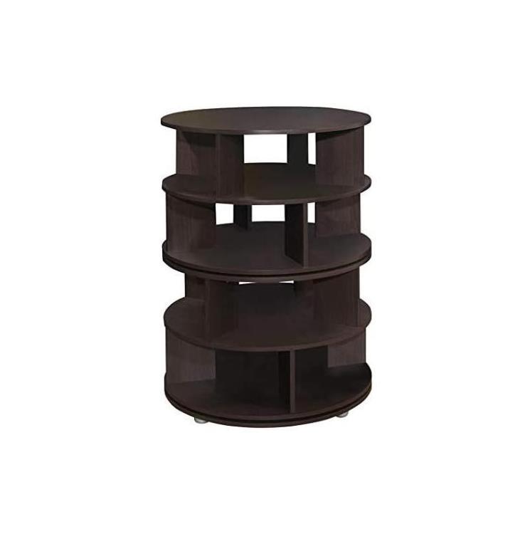 Multifunctional 360 Rotating 4-Tier Revolving Acrylic Shoes Display Shoe Rack Storage Organizer