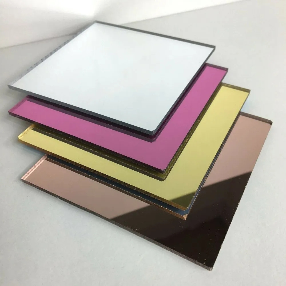 Acrylic Wall Mirror Plate Tiles 2mm Thick Self Adhesive Mirror Sheets Frameless Wall  Mounted Mirror Stickers Decor Board