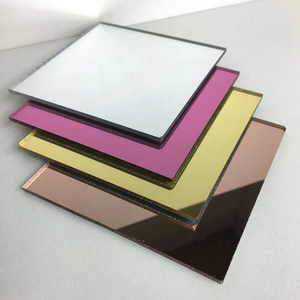 Acrylic Wall Mirror Plate Tiles 2mm Thick Self Adhesive Mirror Sheets Frameless Wall  Mounted Mirror Stickers Decor Board