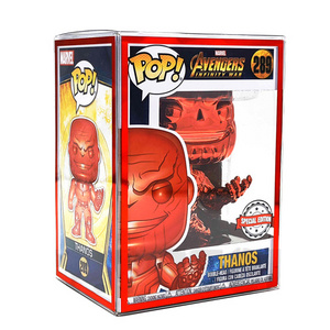 4" Red Reinforced Edged Plastic box for Funko Pop Protector 4 inch Figures PET Toy Protective Film