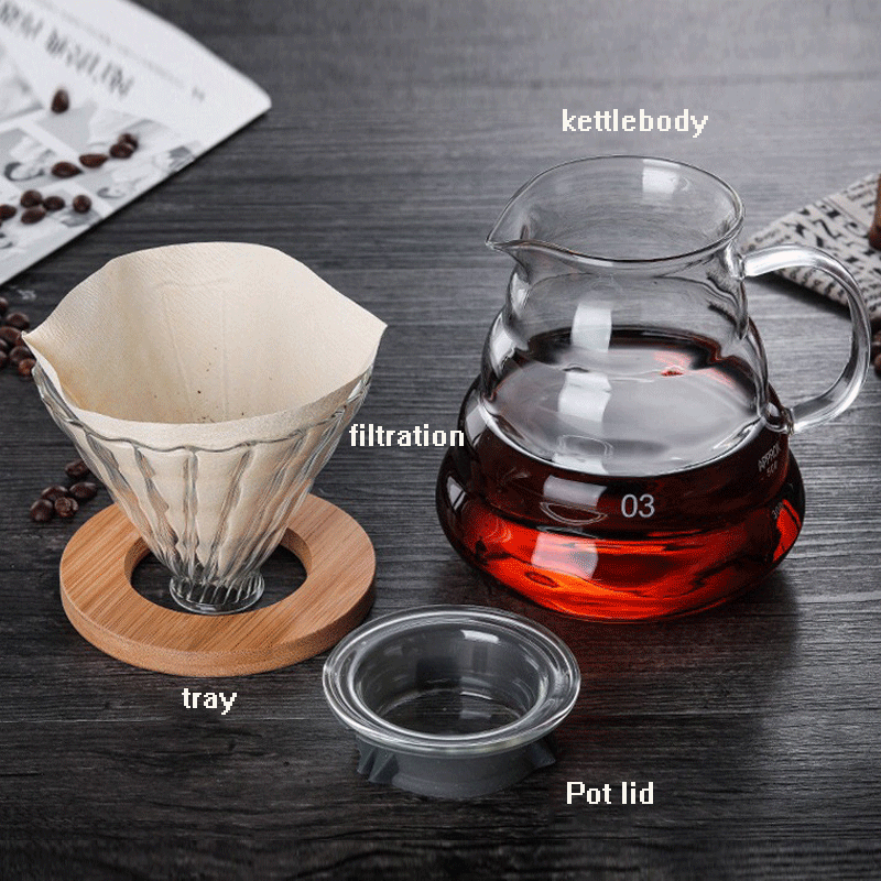 SJB106 Clear Standard Coffee Carafe Drip Pour Over Coffee Server Pot 02 300ml Glass Coffee Server