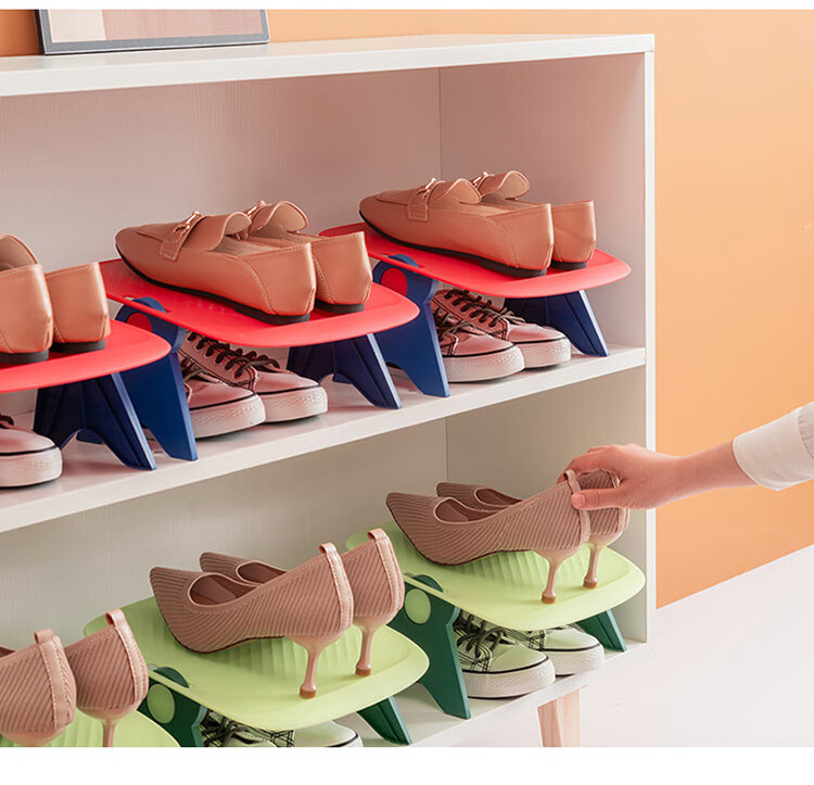 Shoe storage rack Thickened integrated shoe rack Double-layer adjustable shoe slipper multi-layer organizer