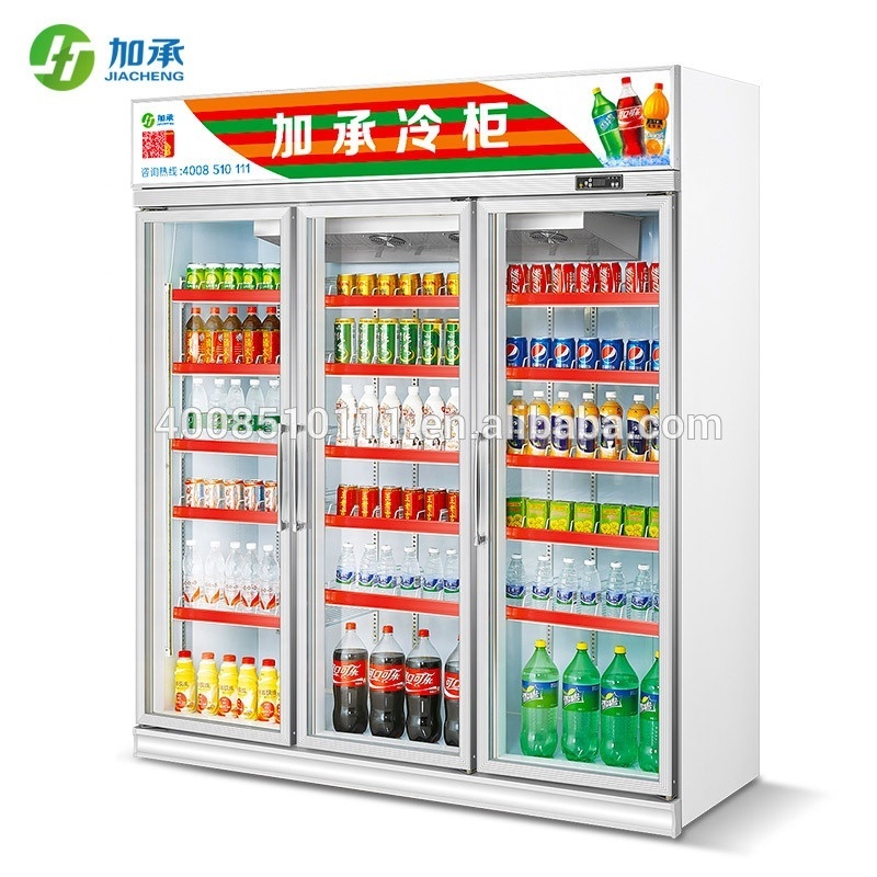 Upright Showcase Fridge Cooler of 2 door glass vertical freezer for soft drink beer pepsi cola