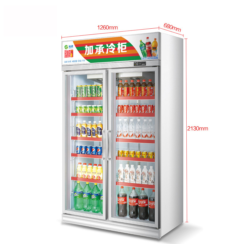 Cola Fridge, redbull Refrigerator, Double Glass Door Commercial  Display Freezer for Supermarket Refrigeration Equipment