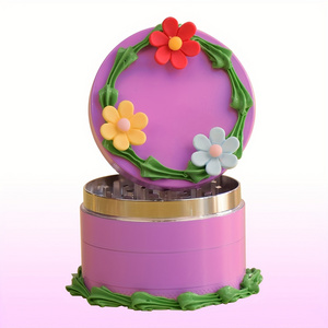 Multifunctional Metal Creative Herb Grinder Cute Cartoon Cake Spice Grinder For Herbs