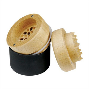 VA Wholesale High Quality 48MM Herb Grinder Custom Hemp Glass Jar with Wooden Grinder