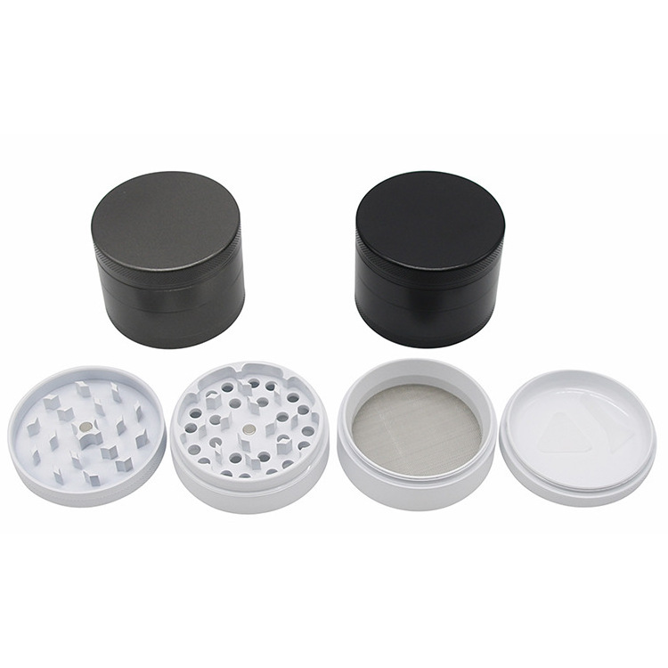 Large 63mm ceramic Grinders Herbal Tobacco Matte Black and White Herb Grinder 4 Layer Tobacco Grinder smoking accessories