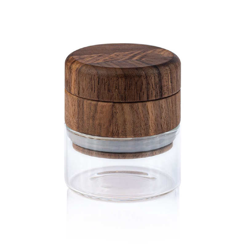 Flower Mill Herbal Medicine Crusher Leaf Metal Wholesale Manual Wooden Herb Grinder with Logo