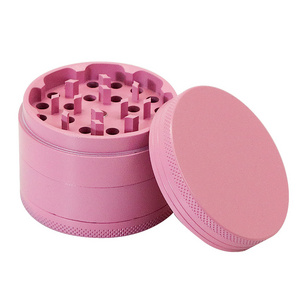 Custom Ceramic Green Black Pink Herb Grinder 4 Layers Metal Spice Herb Grinder 63mm Silicone Herb Grinder