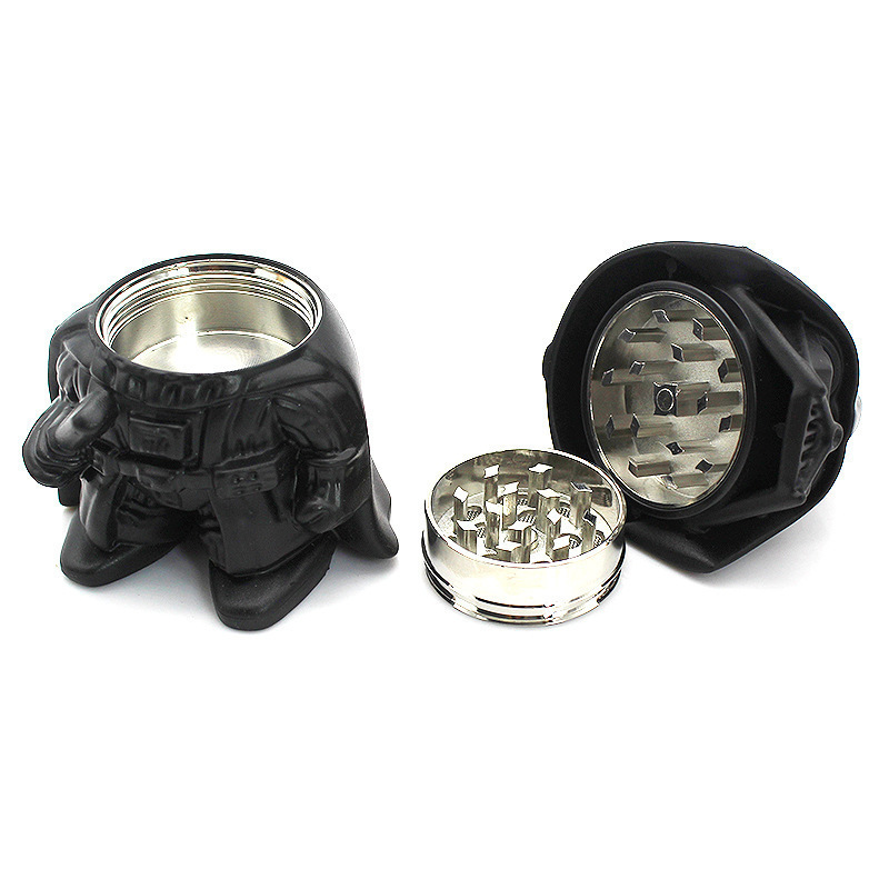 OEM Custom Logo Smoking Accessories Manual Zinc Alloy Portable POP Action Small Black Death Star Herb Grinder