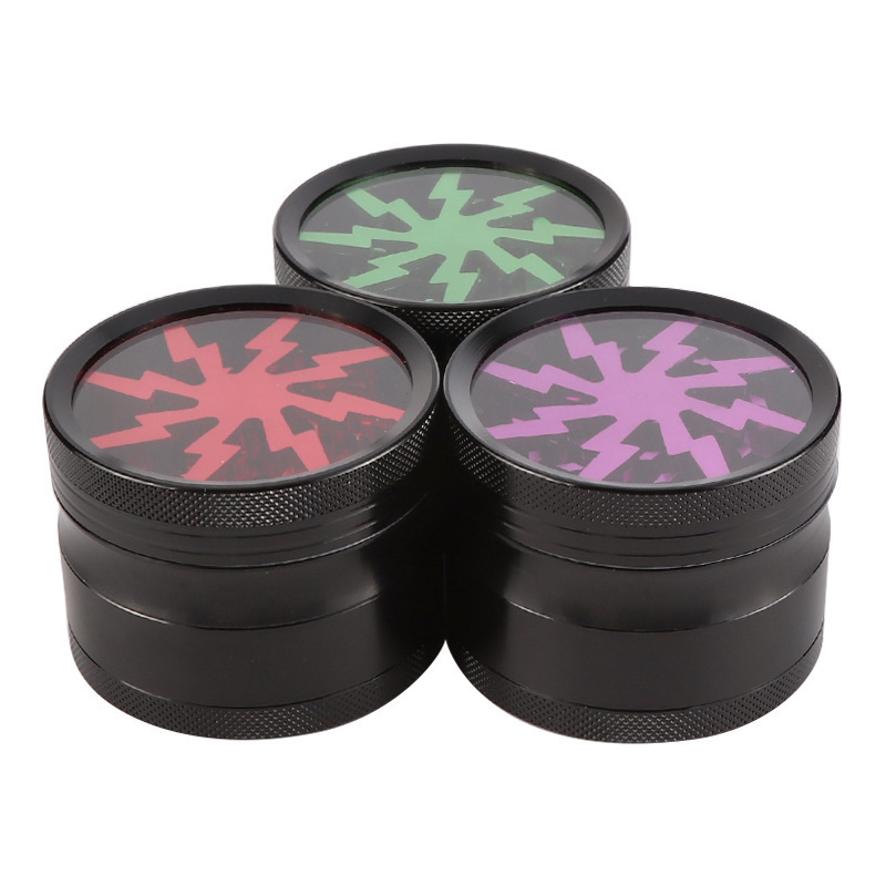 High Quality Aluminum 2.5 inch Lightning Herb Grinder for Smoking Metal Grinder Herb Custom Spice Crusher