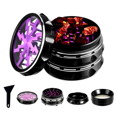 Burnisher Grinder Mechanical Custom Aluminium Window Grinders 4 Layer Smoking Herb Grinder Custom Logo