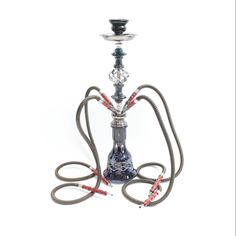 Wholesale Shisha Hookah Four Hoses Medium 59cm Set Glass Metal Custom Hot Selling Arab Hookah Accessories