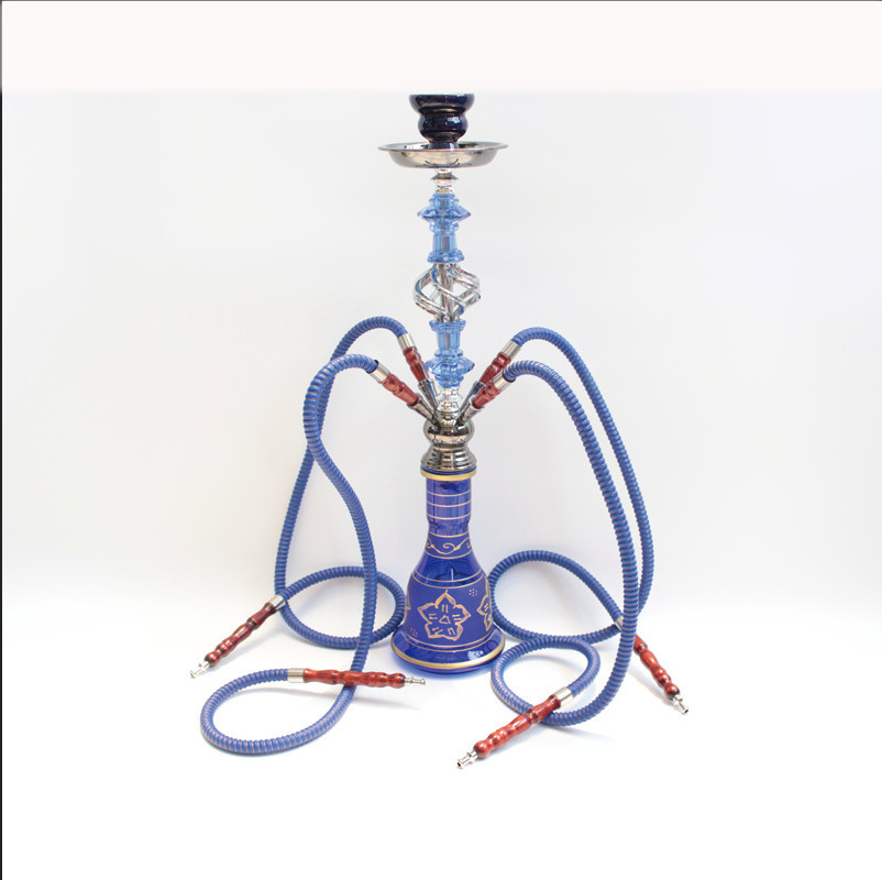 Wholesale Shisha Hookah Four Hoses Medium 59cm Set Glass Metal Custom Hot Selling Arab Hookah Accessories