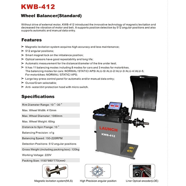 LAUNCH KWB-412 used balancer launch wheel balancer tire vulcanizing machine for sale