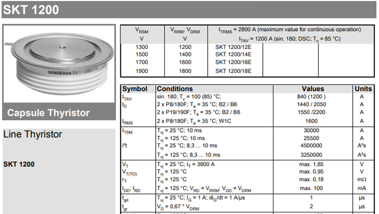 Line Thyristor SKT1200 SKT1200/12E 14E 16E 18E New Original