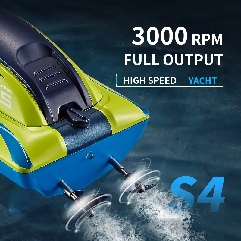 S4 Mini Remote Control Boats 15km/h Highspeed Double Propollers Water Sensing Race Speedboat Rechargeable Toys 2.4GHz RC Boat