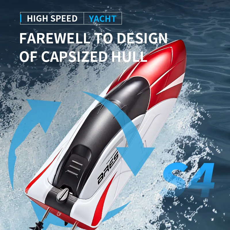 S4 Mini Remote Control Boats 15km/h Highspeed Double Propollers Water Sensing Race Speedboat Rechargeable Toys 2.4GHz RC Boat