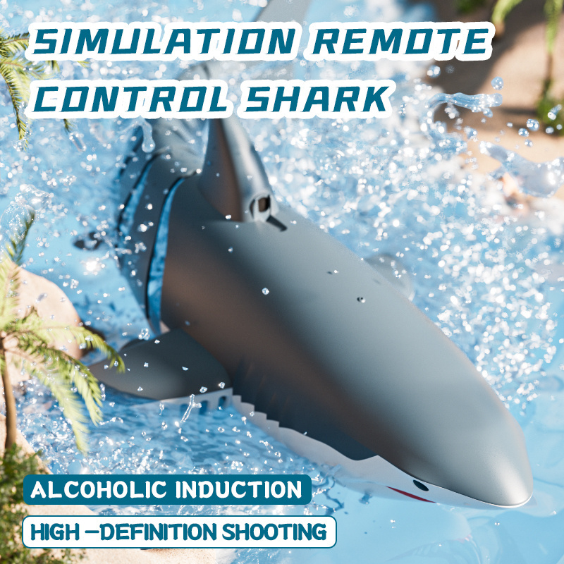 simulation waterproof rc shark toy outdoor playing remote control marine animal toy kids assembly rc shark toy in water