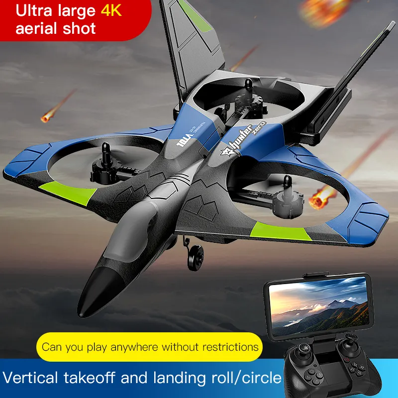 V27 Aerial Shooting Rc Plane Fixed Height Stunt Foam Airplane 2.4G WIfi FPV Transmission Remote Control Aircraft with HD Camera