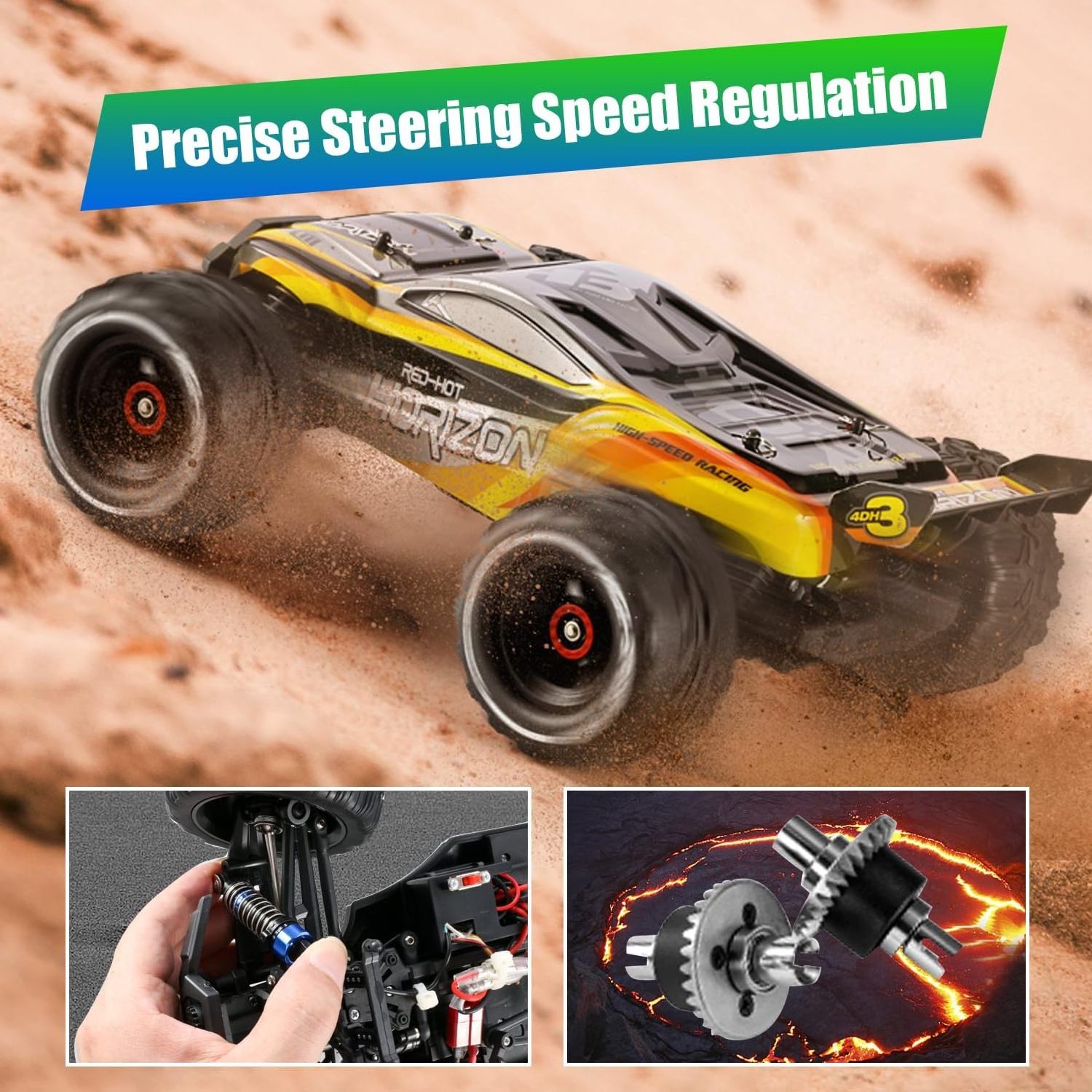 H3 Drift Rc Truck 4WD Remote Control All Terrain Off-Road Vehicles Professional Racing 1/16 Scale High Speed RC Car with Lights