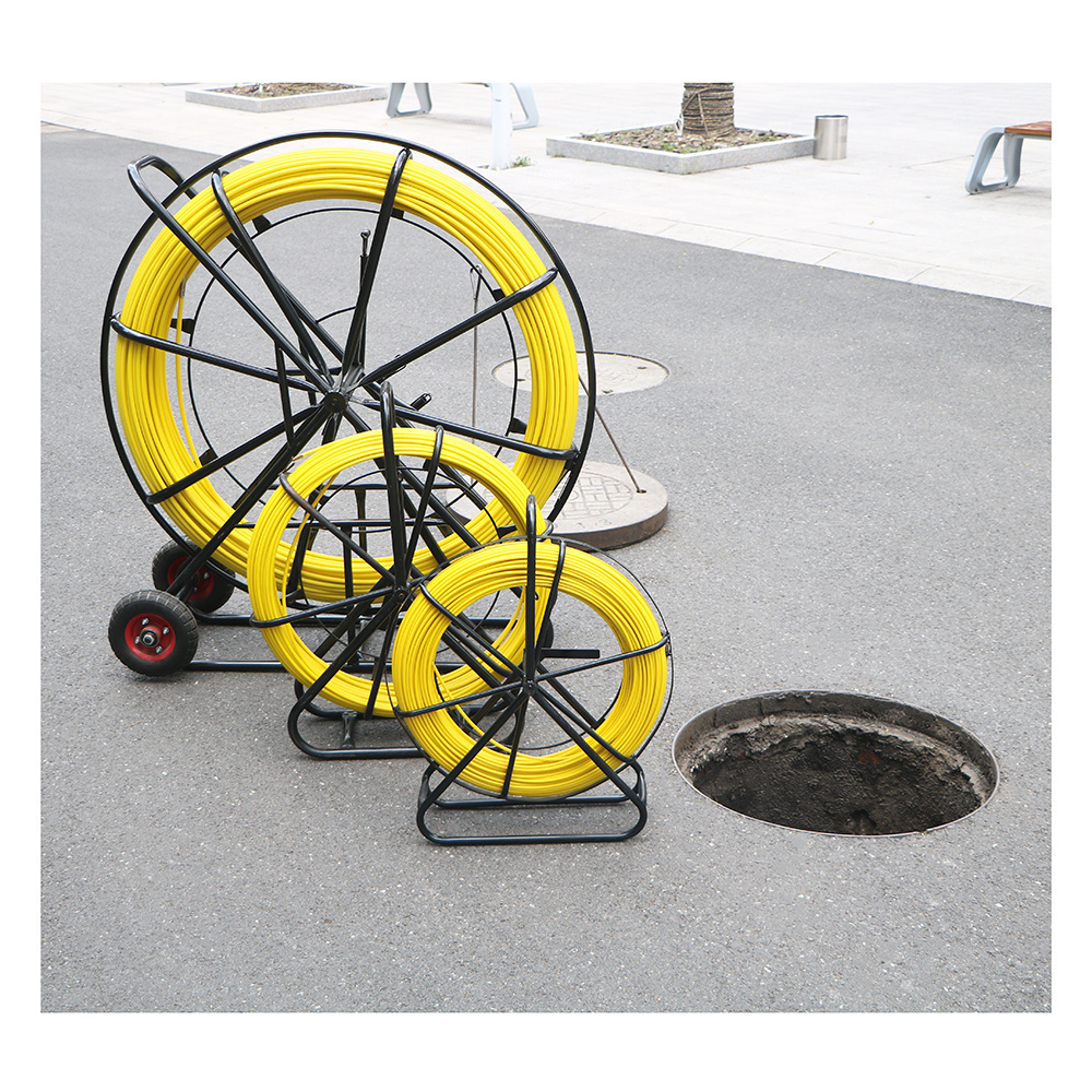 8mm 200m Fiberglass Reel Cooper Wire Fiber Cable Running Duct Rodder Fishtape Puller And Push Rod For Underground Cable Laying