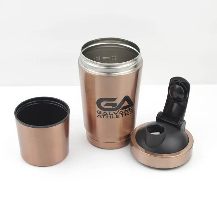 Stainless Steel Protein Mixer Shaker Cup Bottle, 750ml two layers Protein Shaker