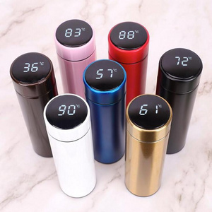 Stainless Steel Vacuum Cup With Touch Screen Lid Temperature Display Intelligent Thermos Bottle