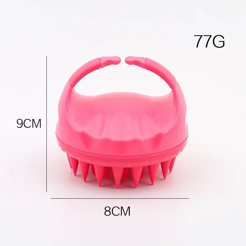 eco exfoliator hair pink brush waterproof silicone hair scalp massager brush scalp hair silicone massager brush