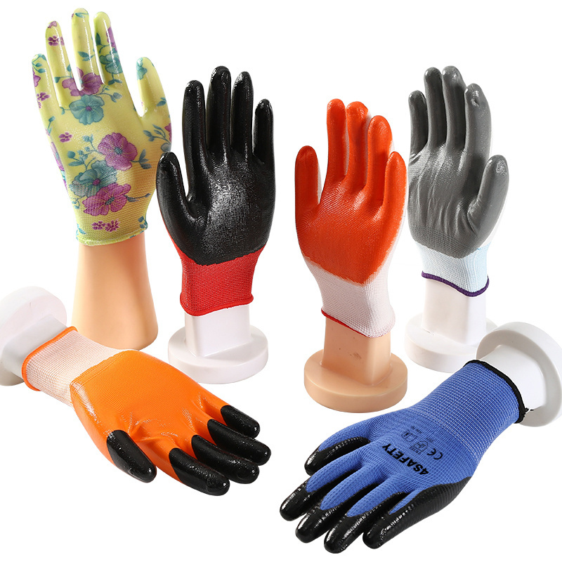 Factory Direct Sale White/Gray Polyester Liner Multi Flex Nitrile Coated Working Gloves