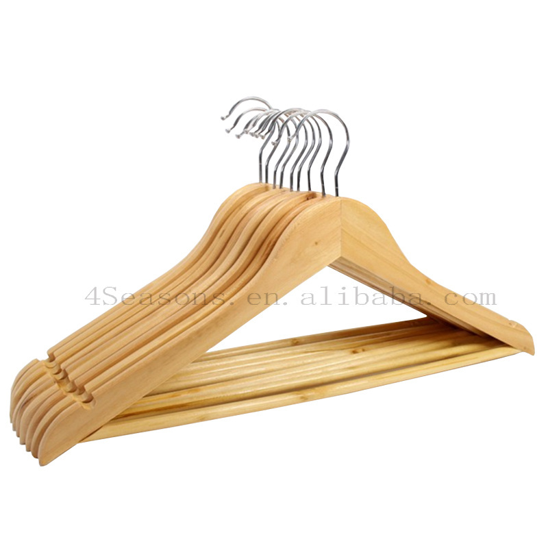 Solid wood hanger anti-skid wood hanger suit jacket hook