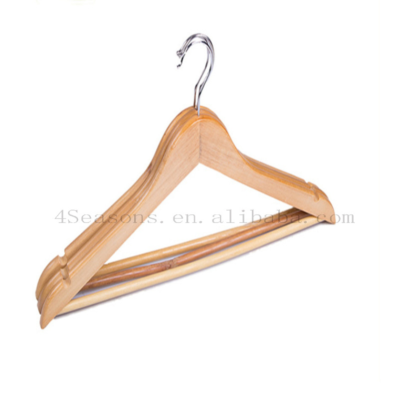 Solid wood hanger anti-skid wood hanger suit jacket hook