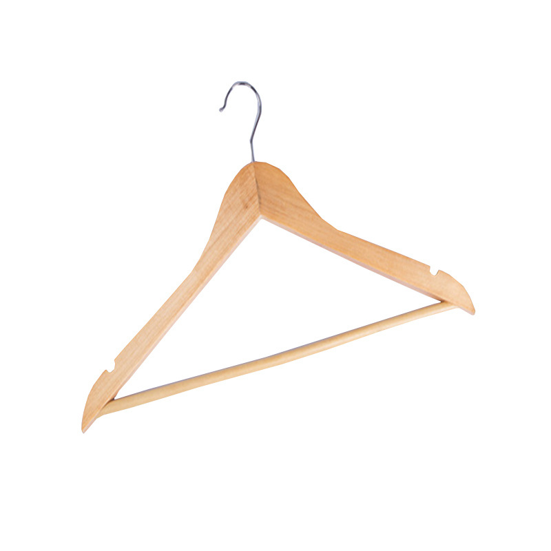 Solid wood hanger anti-skid wood hanger suit jacket hook