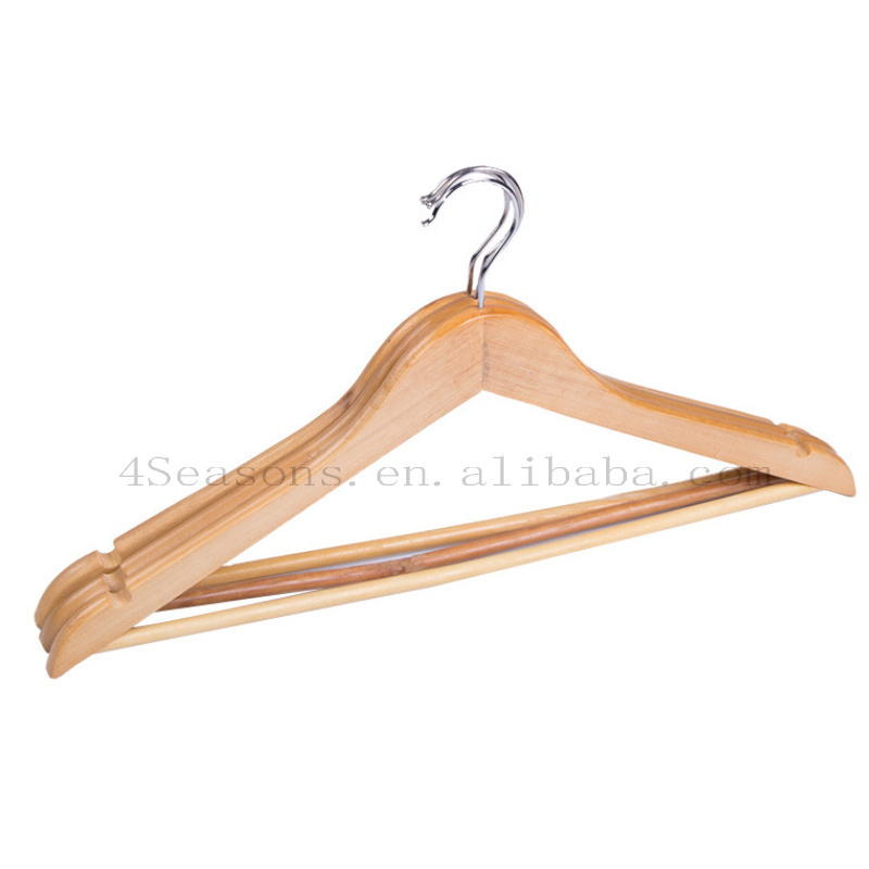 Solid wood hanger anti-skid wood hanger suit jacket hook