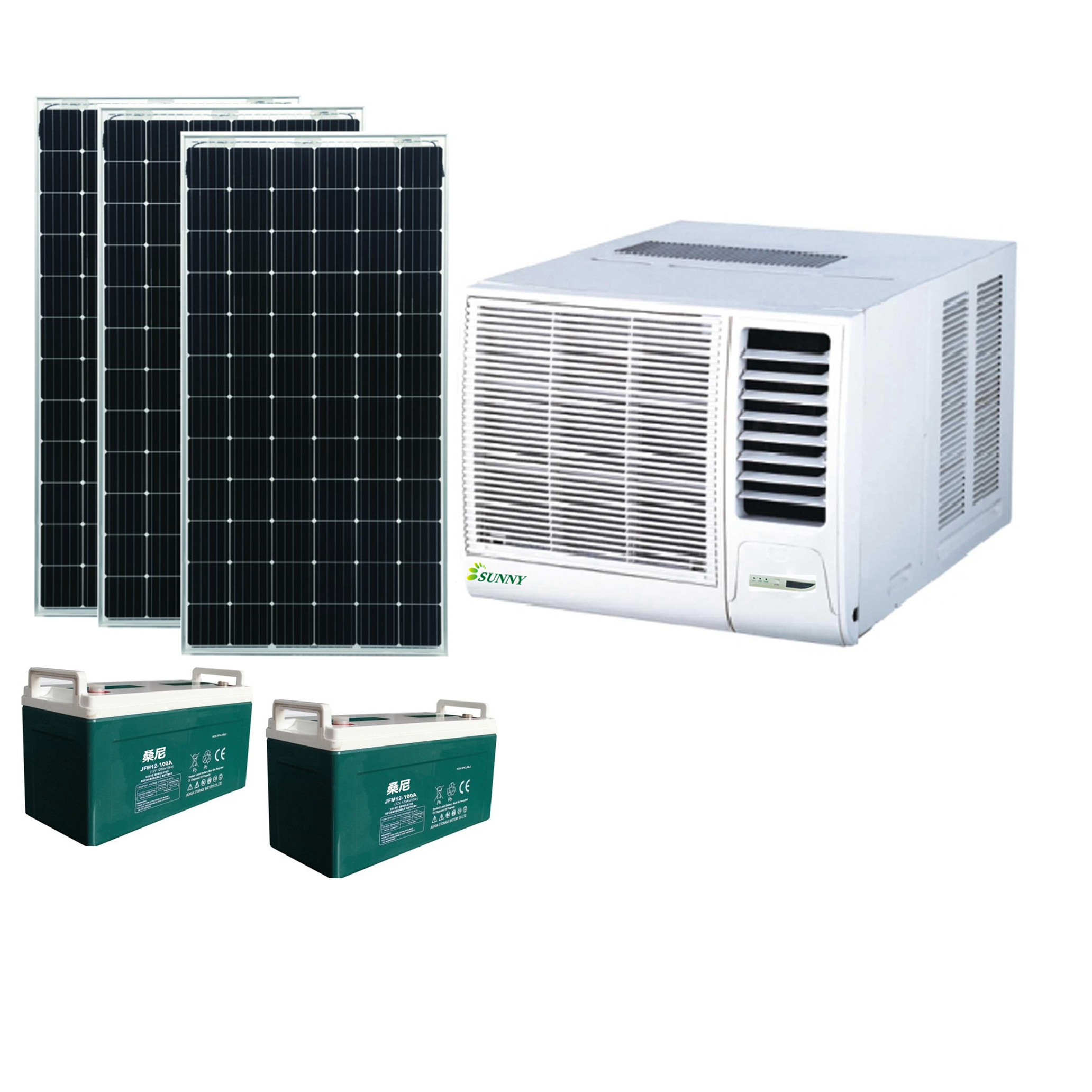 100% solar power 24V DC 9000btu  window type air conditioner