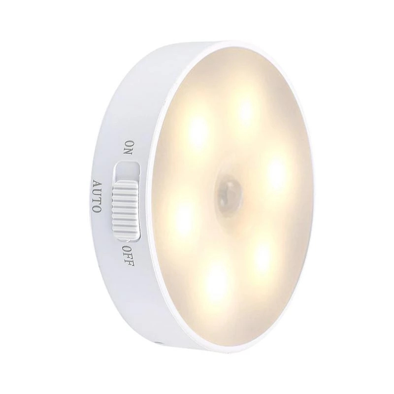 LED Motion Sensor Night Light 700mah USB Recharge Warm/White Magnetic Body Induction Lamp