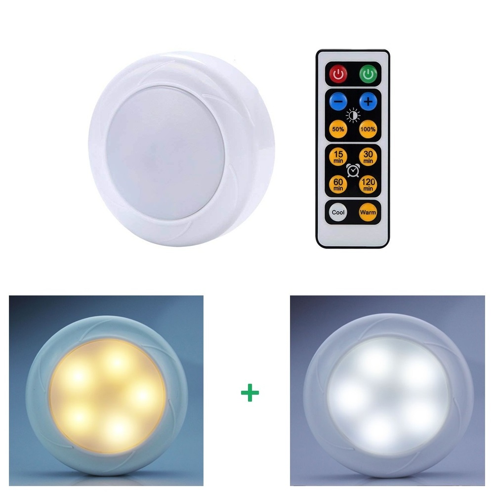 Cordless Switch Battery Operated Dimmable Wall Touch Under Closet Remote Control Pat Led Puck Night Light For Kitchen Cabinet