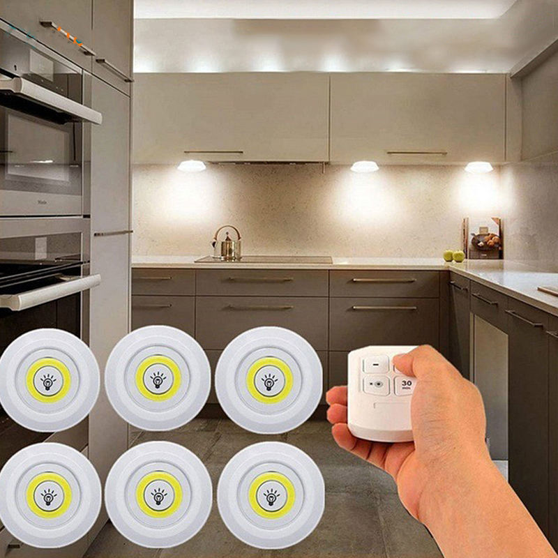 Super Bright 3w Kitchen Wireless Remote Control Dimmable Wardrobe Night Lamp Home Bedroom Led Night Cabinet Light