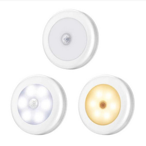 6 Led Night Light Automatic On/Off Stick-on Anywhere Battery Operated Cordless LED Motion Sensor Light Cabinet lamp