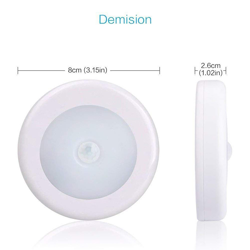 6 Led Night Light Automatic On/Off Stick-on Anywhere Battery Operated Cordless LED Motion Sensor Light Cabinet lamp