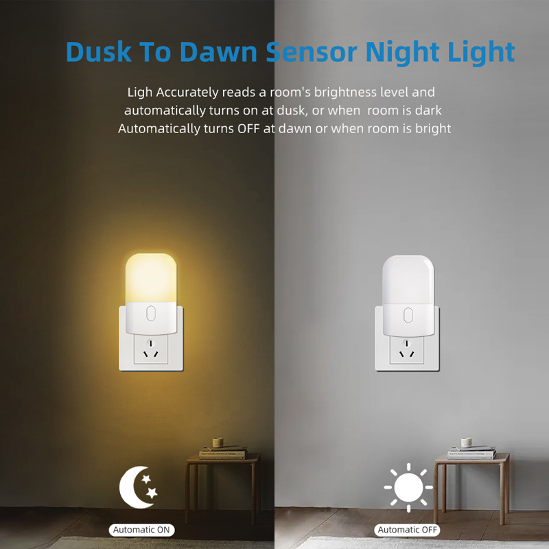 Wholesale 2700K LED  Night Light Plug in Walls Lamp Motion Sensor Light with Adjustable Brightness