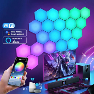 Gaming Light Voice Control App Remote Control Wall Cellular Bedroom Wall Lamp Rgb Hexagon Light Smart Quantum Light