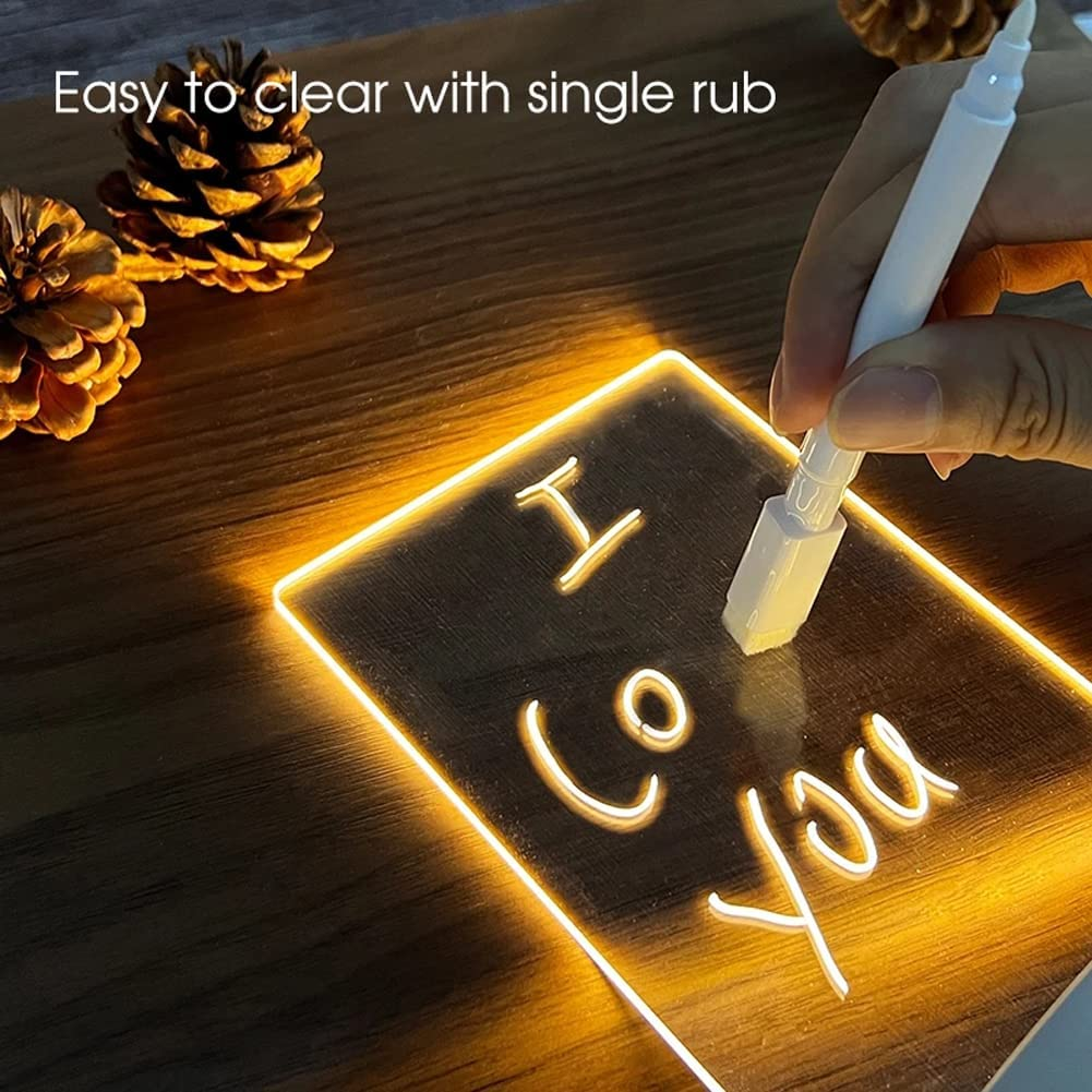 Diy Led Gift Blank 3d Creatives Pen Rewrit Acrylic Note Board Led Rewrirable Night Light With Message Board