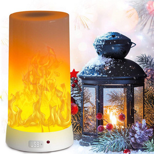 4 Modes Fire Campfire Decoration Lantern Hanging Lamps USB Rechargeable Fireplace Romantic LED Flame Light For Party Camping Bar