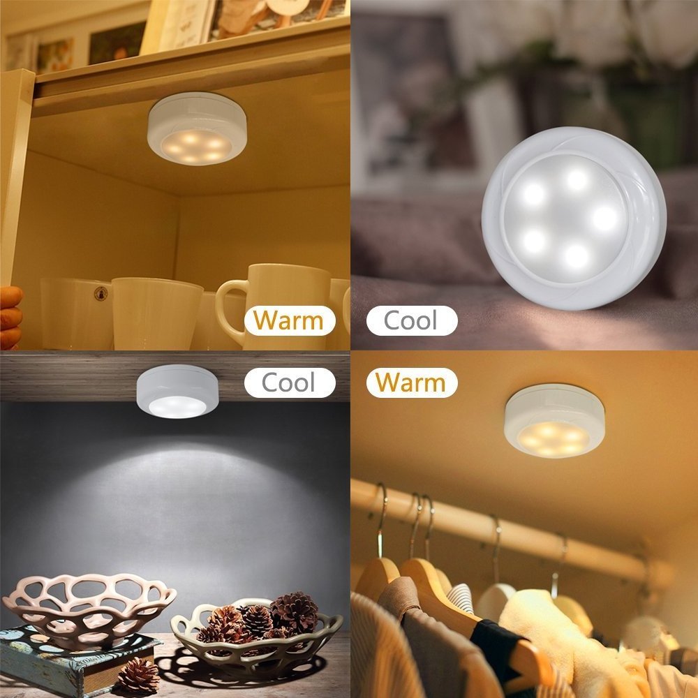 Timer Wireless Kitchen Under Cabinet Lighting, Battery Powered led puck light