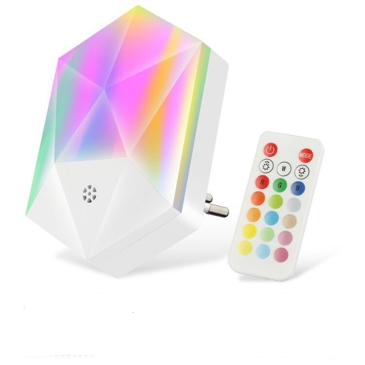 LED Night Light, RGB Smart Remote Control Night Lights Plug in Wall,Dimming & Memory Function 4 Modes &16 Colors